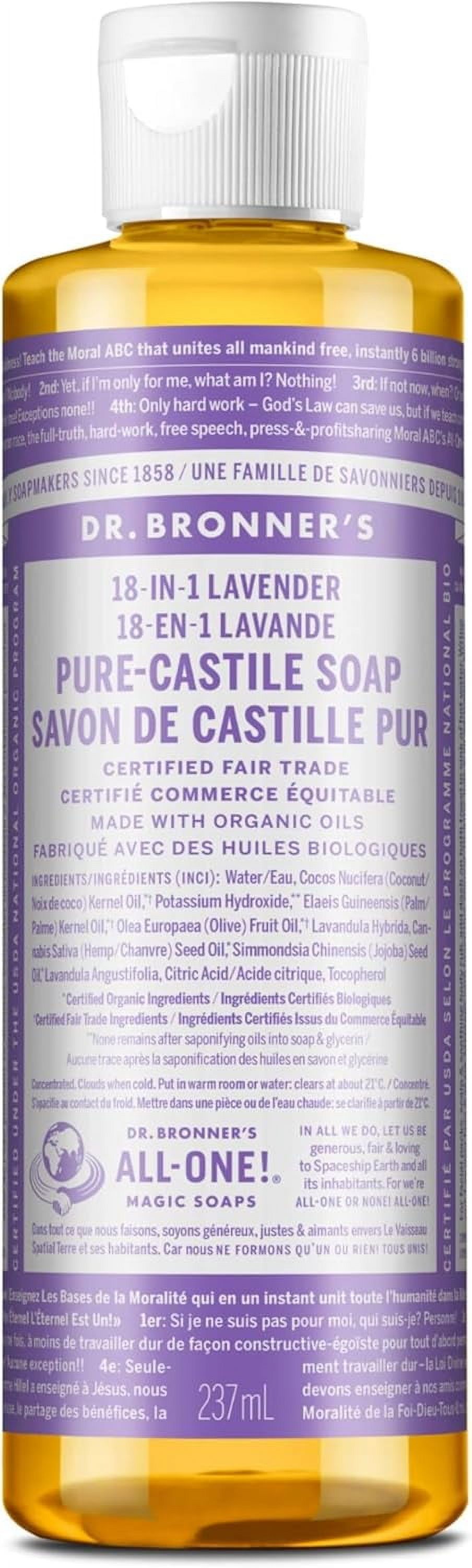 Dr. Bronner's PureCastile Liquid Soap (Lavender, 8 ounce) Made