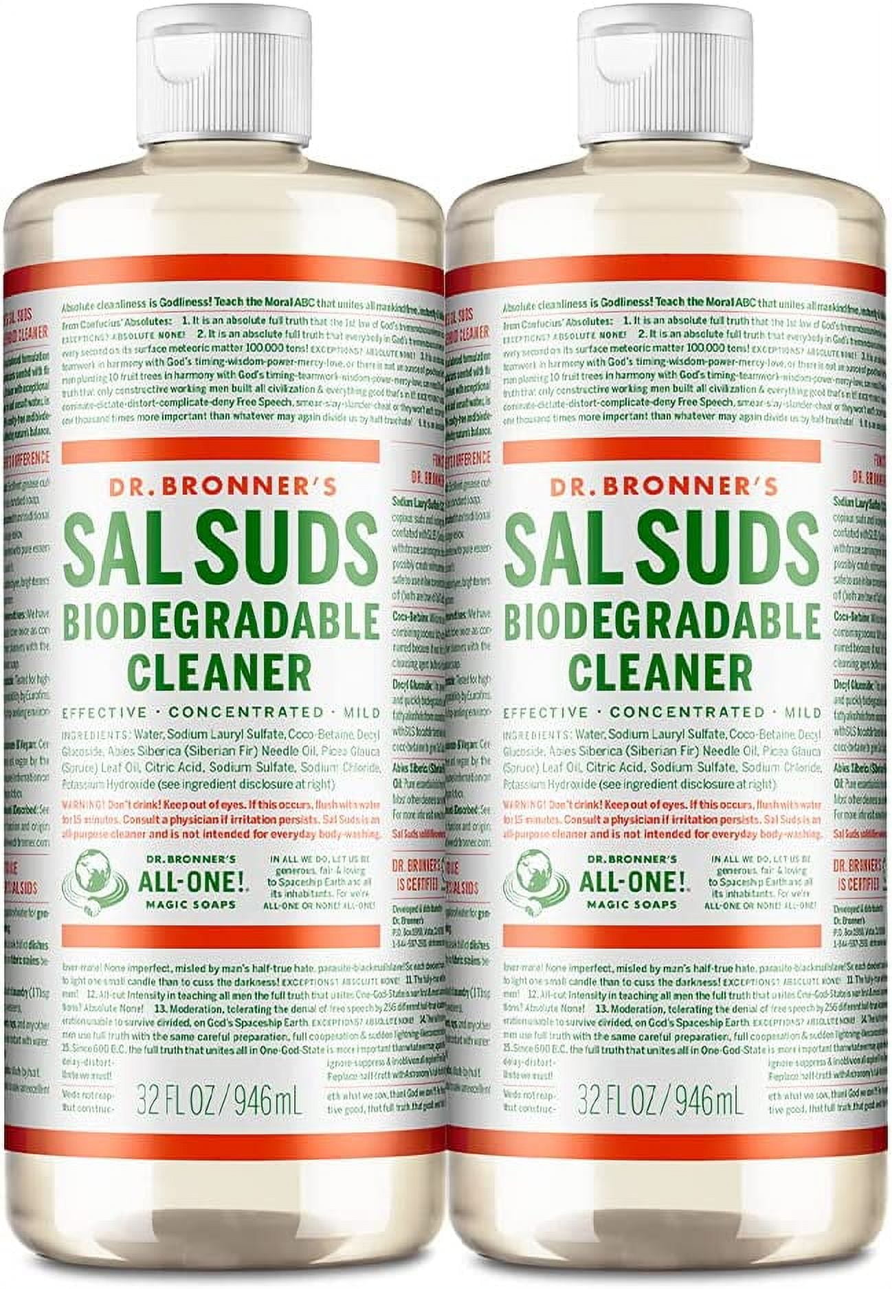 Dr. Bronner's Sal Suds Biodegradable Cleaner 32 Ounce, 2 Pack All