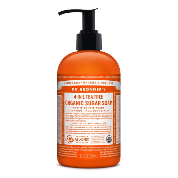 Dr. Bronner's Tea Tree Sugar Pump Body Wash - 12 oz