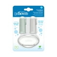 thumbnail image 1 of Dr. Brown's 100% Silicone Baby Finger Toothbrush + Storage Case, Gray/Light Green, 3m+, 2 Pack, 1 of 10