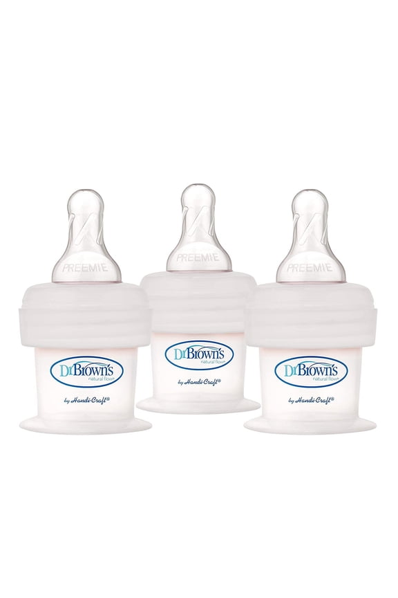 15 CC First Feeder Bottle System with a Preemie Level Nipple, 3 Count, White