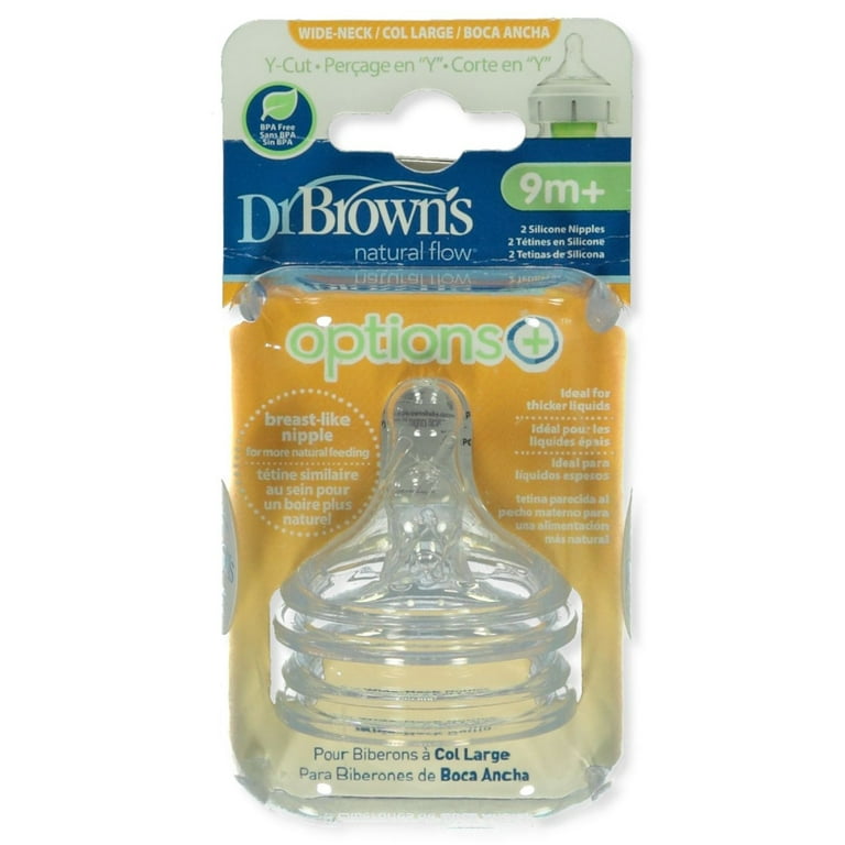 Dr. Brown's 2-Pack Natural Flow Y-Cut Wide-Neck Nipple - white/multi, one  size 