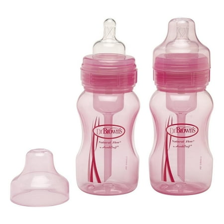 Dr. Brown's 8-ounce Wide Neck Pink Bottle (Pack of 2)