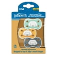 thumbnail image 1 of Dr. Brown's Advantage Lightweight One-Piece Silicone Baby Pacifier, Fully Symmetrical Soother, Neutral, 6-18m, BPA Free, 3 Pack, 1 of 29