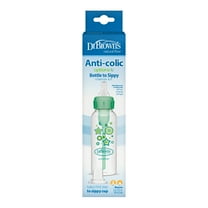 Dr. Brown's Anti-Colic Options  Narrow Sippy Bottle Starter Kit, 8oz/250ml, Green, BPA Free, 6m 