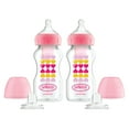 thumbnail image 1 of Dr. Brown’s Anti-Colic Options+ Wide-Neck Sippy Bottle Starter Kit, 9oz/270ml, Pink, BPA Free, 6m+, 2 Pack, 1 of 8
