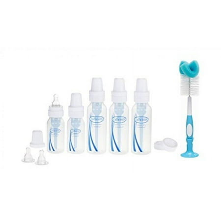 Dr. Brown's BPA Natural Flow Bottle Newborn Feeding Set (Packaging may vary) with Bottle Brush