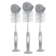 thumbnail image 1 of Dr. Brown's Baby Bottle Brush with Suction Cup Stand, Sponge, Scrubber and Nipple Cleaner Gray, 3 Pack, 1 of 8