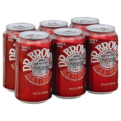 Dr. Brown's Black Cherry Soda 6 Pack 72 fl oz (Pack of 4)