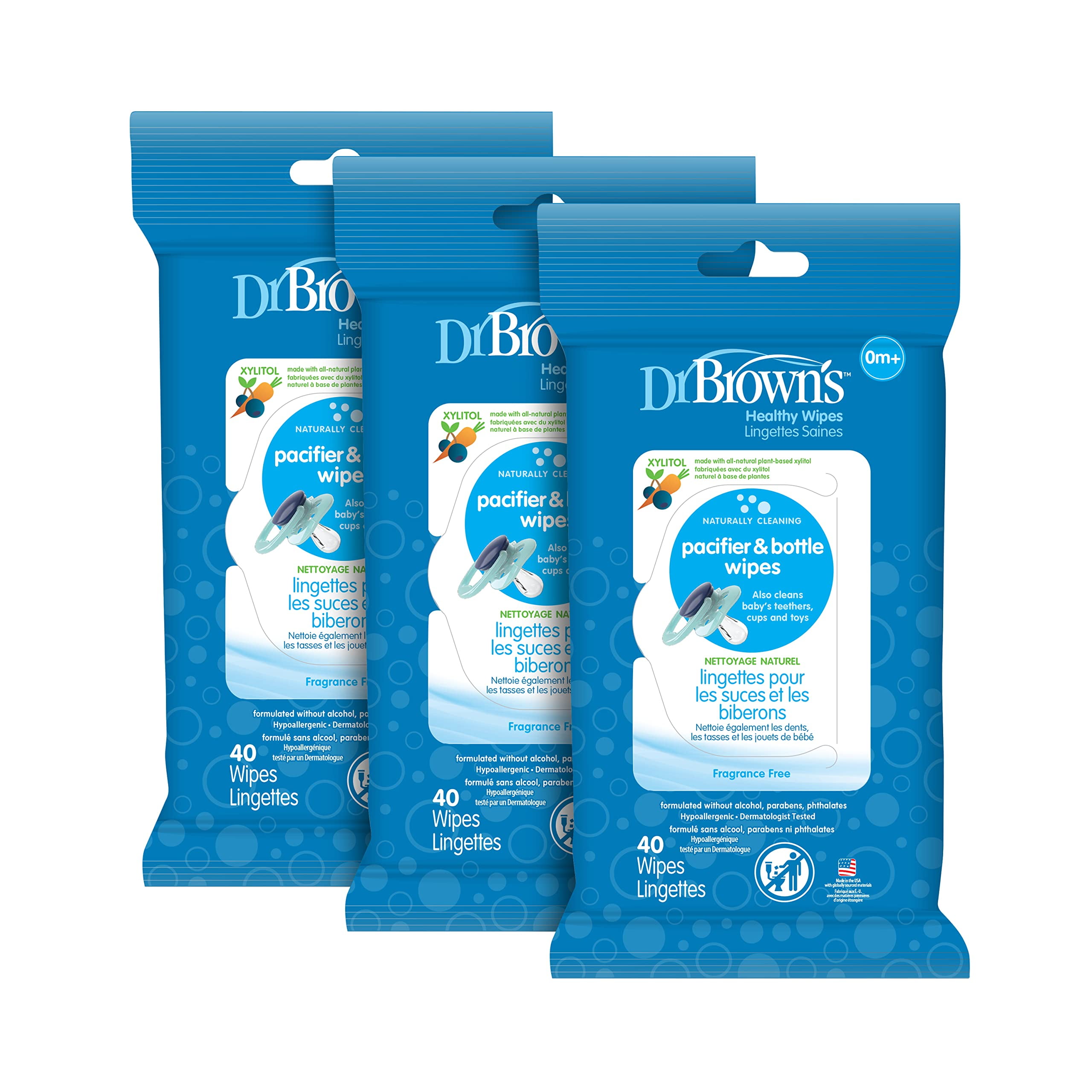 Brown's Portable Baby Cleaner, Bottle Pacifier Wipes, 40