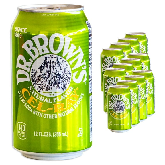 Dr Brown's CEL-RAY Soda - Delicious Natural Celery Zesty Flavor - 12, 12oz Cans