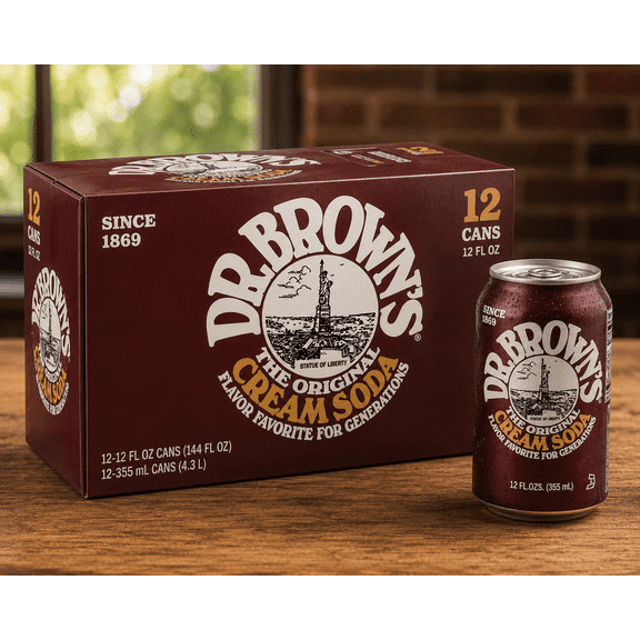 Dr. Brown's Cream Soda, The Original Flavor, 12 Cans, 12 fl oz