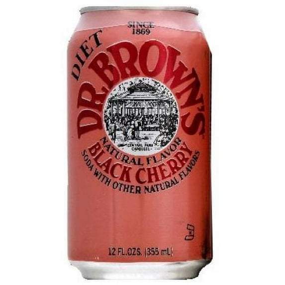 Dr. Brown's Diet Black Cherry Soda, 24 cans (Pack of 4)