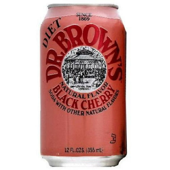 Dr. Brown's Diet Black Cherry Soda, 24 cans (Pack of 4)