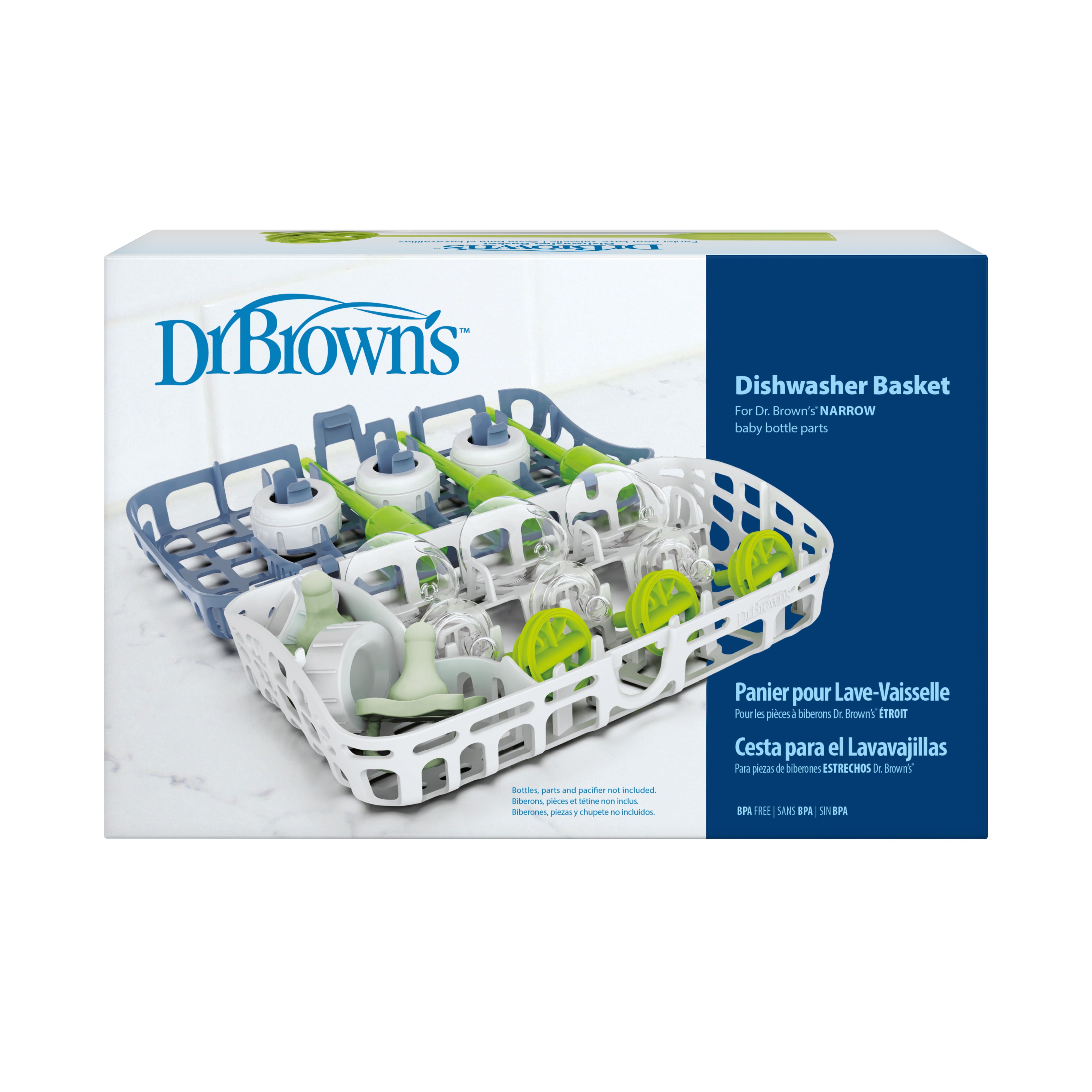 Dr. Brown s Dishwasher Basket for Small Baby Bottle Parts Pacifiers and Accessories Clean Store and Organize Newborn Essentials Green BPA free