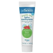 Dr. Brown's Fluoride-Free Baby Toothpaste, Infant/Toddler Oral Care, 0-3Y, Strawberry, 1.4oz, 1 Pack