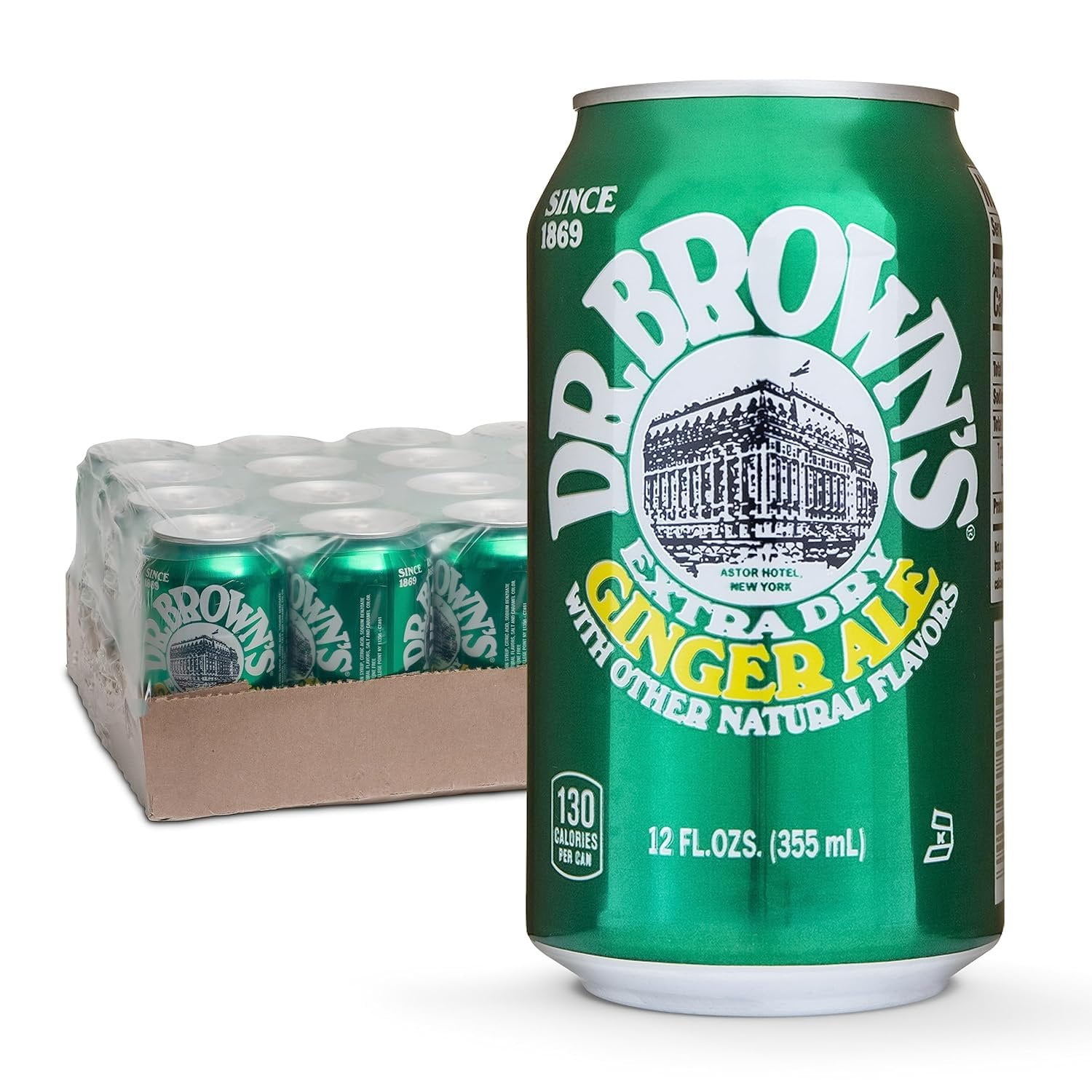 Dr. Brown's Ginger Ale Soda A New York Original 24 Cans of
