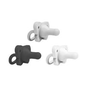 Dr. Browns HappyPaci 100% Silicone Baby Pacifier, 0-6m, BPA-Free, Black/Cool Gray/White, 3 Pack
