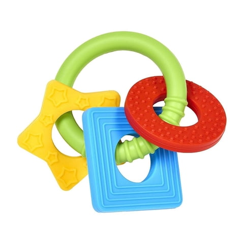 Dr. Brown's Learning Loop Multi-Texture Baby Teether Rings, 100% Silicone, 3 Months+, 1-Pack