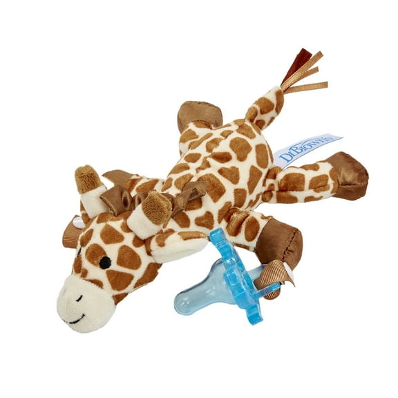 Dr. Brown's Lovey Pacifier, and Teether Holder with Blue One-Piece Pacifier, Giraffe - 1 Count