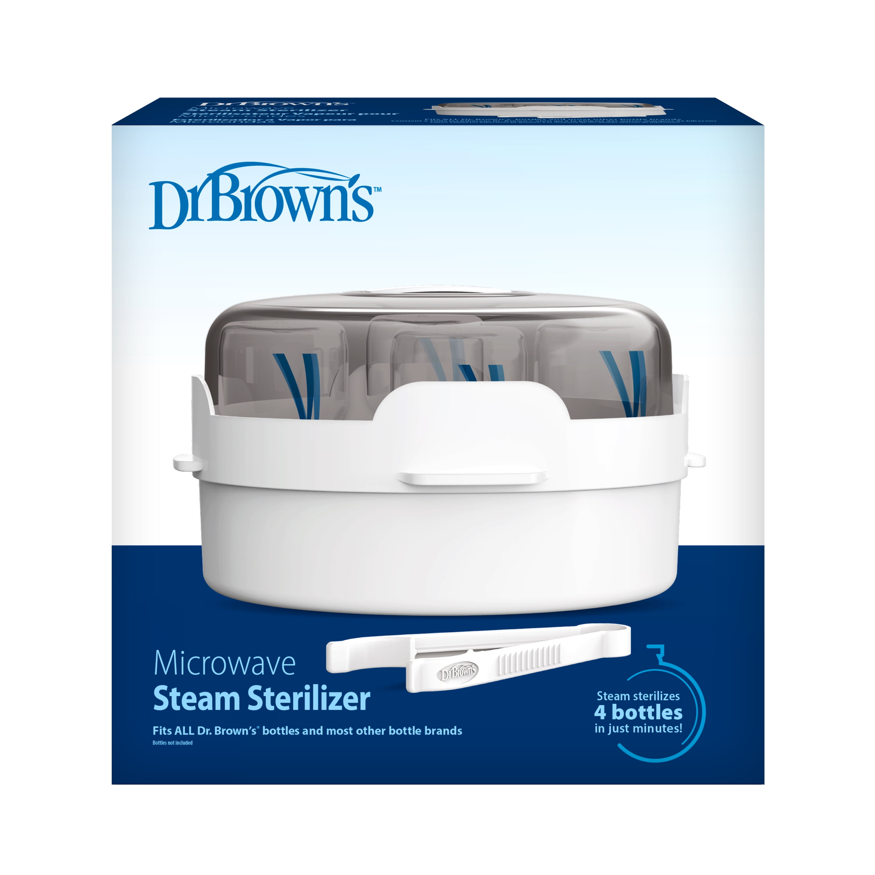 Dr. Brown's Microwave Steam Sterilizer, Quickly Sterilize Baby Bottles, Pacifiers, Breast Pump Parts, & Accessories, Travel-Friendly, BPA Free, 1 Pack Dr. Brown's Microwave Steam Sterilizer, Quickly Sterilize Baby Bottles, Pacifiers, Breast Pump Parts, & Accessories, Travel-Friendly, BPA Free, 1 Pack