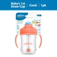 thumbnail interactive-video image 1 of Dr. Brown's Milestones Baby’s First Straw Cup, Training Cup with Weighted Straw, Coral, 6m+, 1 of 15