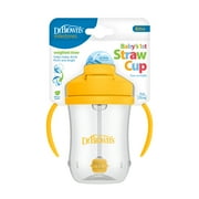 Dr. Brown's Milestones Baby's First Straw Cup with Weighted Straw, 9oz, Vintage Yellow, 6m+, 1 Pack