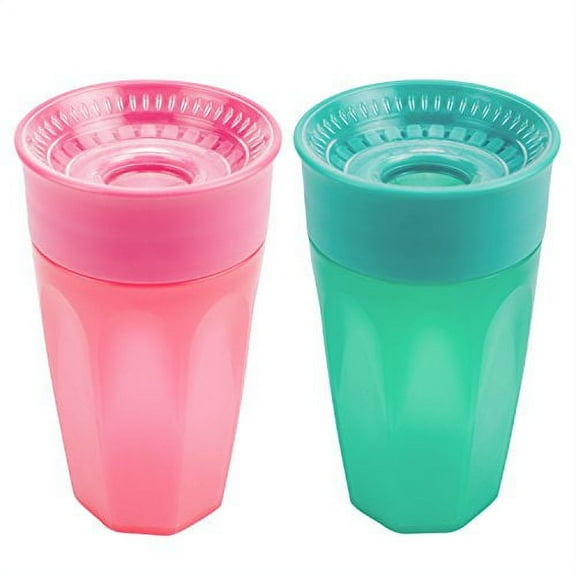 Dr. Brown's Milestones Cheers 360 Cups for Toddlers - Pink/Turquoise - 10oz - 2pk - 9m+
