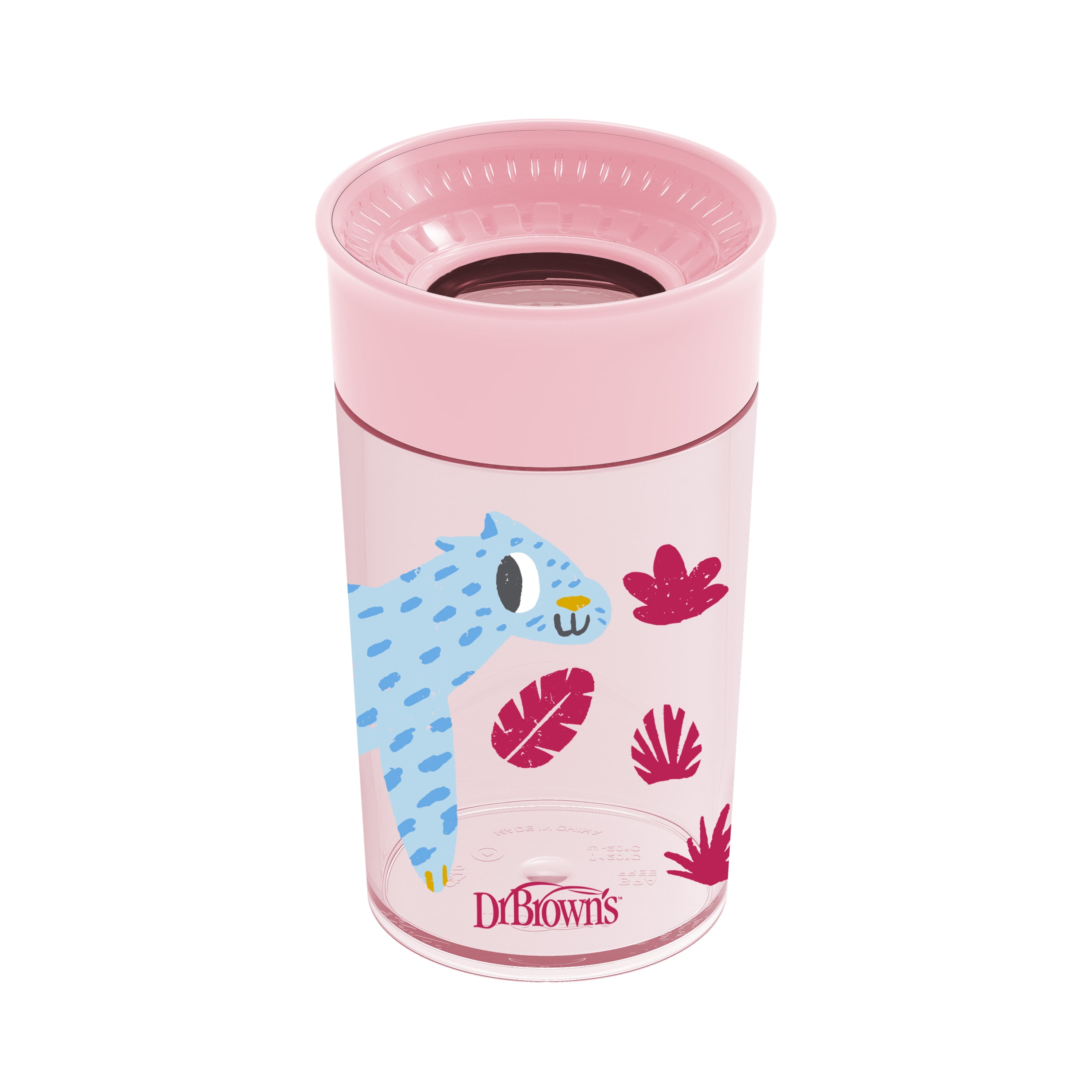 Dr. Brown's Milestones Cheers 360 Sippy Cup, Spoutless Transition, Travel Friendly, Leak-Free, 9m+, Pink, 10 oz/300 ml, 1 Pack