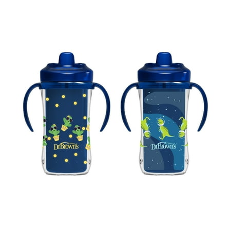 Dr. Brown’s Milestones Hard Spout Insulated Sippy Cup with Handles - Blue - 10oz - 2pk - 12m+