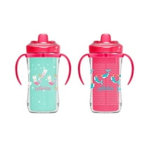 Dr. Brown's Milestones Hard Spout Insulated Sippy Cup with Handles, Pink, 10 oz, 2 Pack, 12m+
