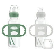 Dr. Brown's Milestones Narrow Sippy Spout Bottle with Handles, 8oz/250ml, 6m+, Pink/Ecru, 2 Pack