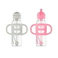 thumbnail image 1 of Dr. Brown's Milestones Narrow Sippy Straw Bottle, 100% Silicone Handles, 8oz, Pink/Gray, 2 Pack, 1 of 8