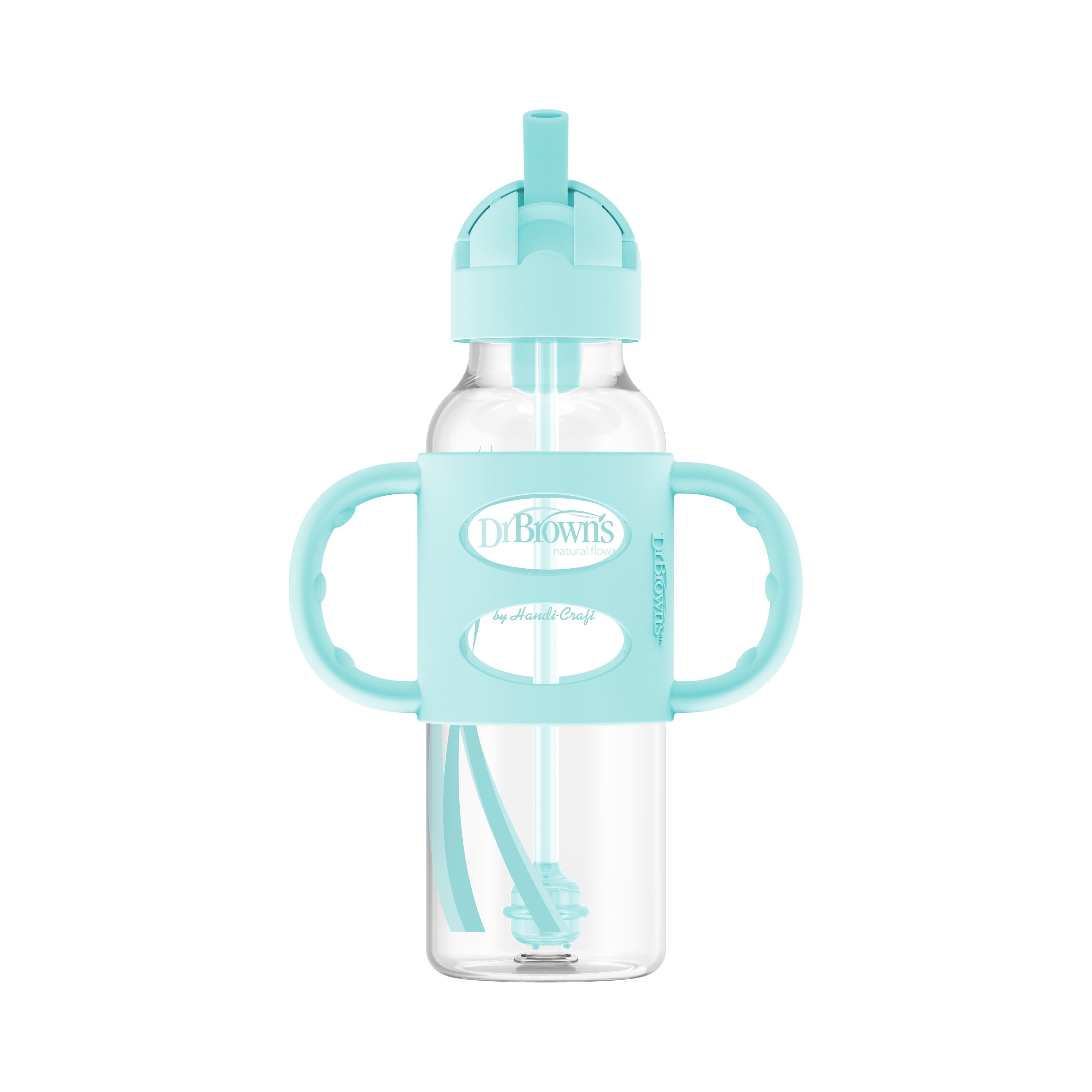 Dr. Brown's Milestones Sippy Straw Bottle with Silicone Handles - Green - 8oz