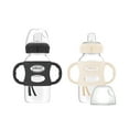 thumbnail image 1 of Dr. Brown’s Milestones Wide-Neck Sippy Bottle with Silicone Handles 9oz 270mL 6m+ Black and Ecru 2-Pack, 1 of 8