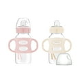 thumbnail image 1 of Dr. Brown's Milestones Wide-Neck Sippy Spout Bottle with Handles, 9oz/270ml, 6m+, Pink/Ecru, 2 Pack, 1 of 12