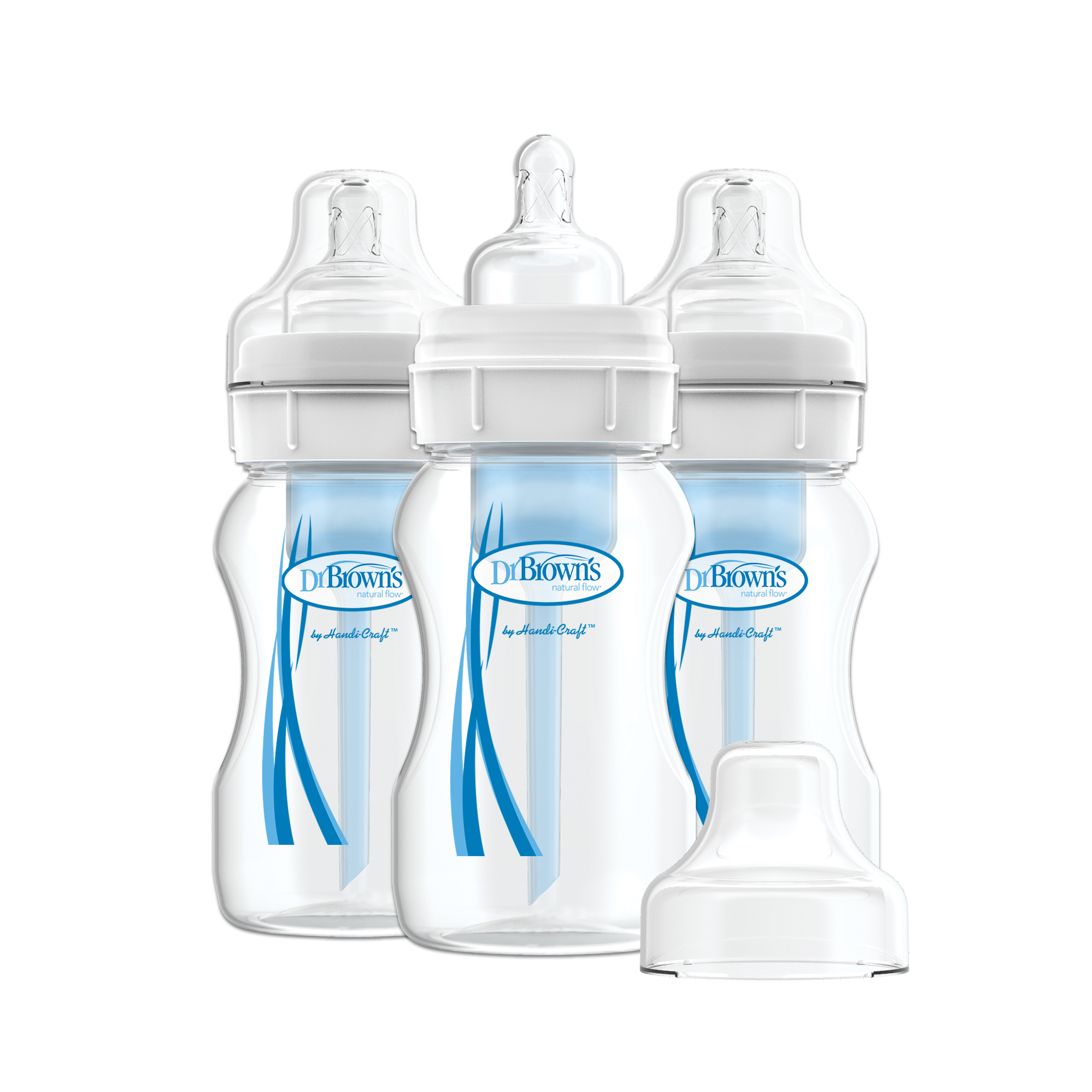 Dr. Brown's Natural Flow 8-oz Wide Neck Baby Bottle, 3-Pack, BPA Free - image 1 of 3