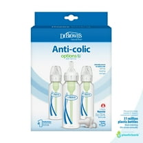 Dr. Brown's Natural Flow Anti-Colic Options  Narrow Baby Bottle, 8oz, 3 Pack   HappyPaci