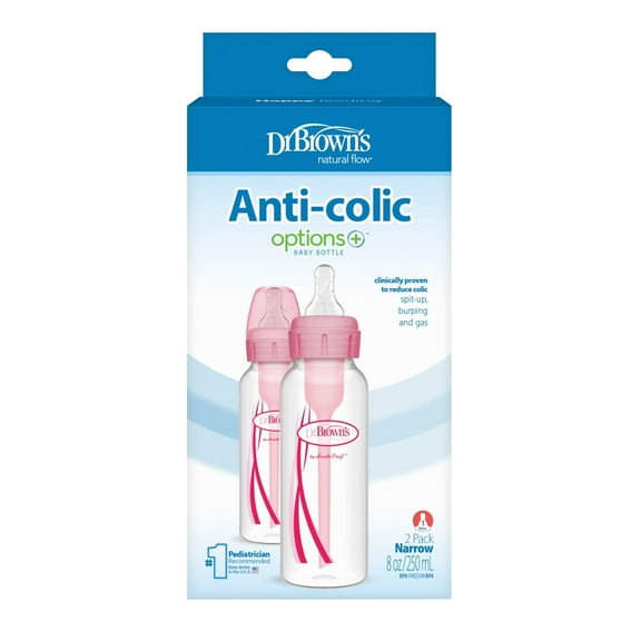 Dr. Brown's Natural Flow Options Reduces Colic Pink Bottles - 2 CT