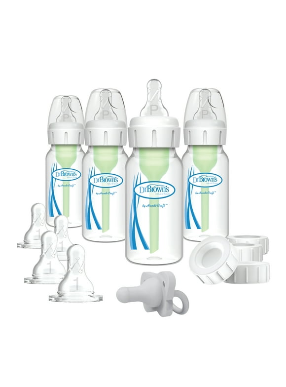 Dr. Brown's Natural Flow Anti-Colic Options+ Narrow Breast to Bottle Pump & Store Feeding Set, Clear