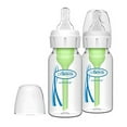 thumbnail image 1 of Dr. Brownâ€™s Natural FlowÂ® Anti-Colic Options+â„¢ Narrow Glass Baby Bottle, 4oz/250 mL with Level 1 Slow Flow Nipple, 2-Pack, 0m+, 1 of 3