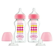 Dr. Brown's Natural Flow Anti-Colic Options+ Wide-Neck Bottle to Sippy Starter Kit, 0m+, Pink, 2 Pack