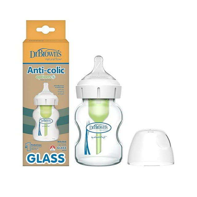 Dr. Brown's Natural Flow AntiColic Options+ WideNeck Glass Baby