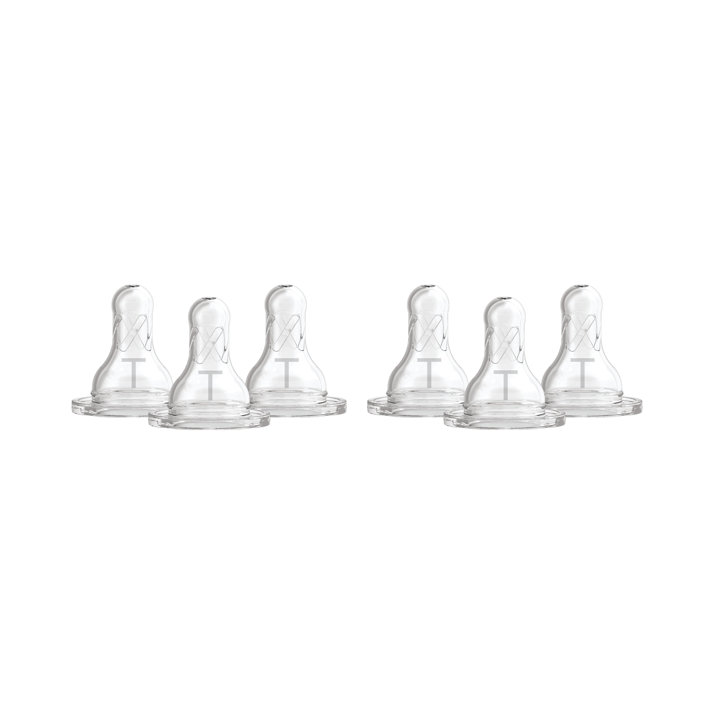 Dr. Brown's Natural Flow Baby Bottle Nipple, Level T, Newborn, Slower Flow, 6-Pack, 0m+
