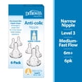 thumbnail image 1 of Dr. Brown's Natural Flow Level 3 Narrow Baby Bottle Nipple, Medium-Fast Flow, 6m+, 100% Silicone, 6 Pack, 1 of 7