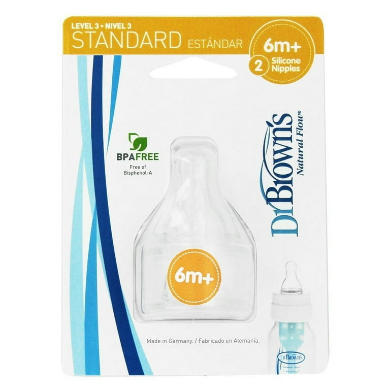 Dr. Brown's Natural Flow Level 3 Silicone Nipples, 8 Count