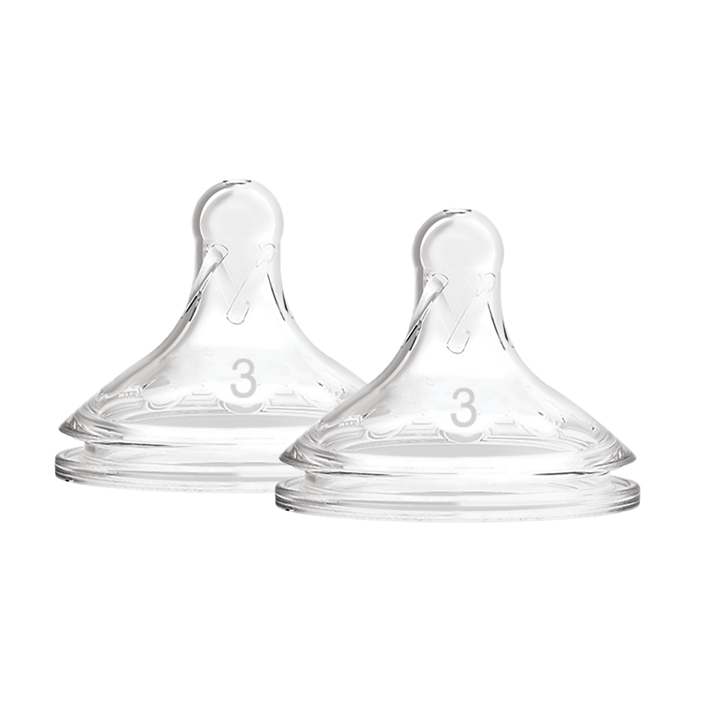 Dr. Brown's Level 3 Wide-Neck Baby Bottle Nipple, Medium-Fast Flow, 6m ...