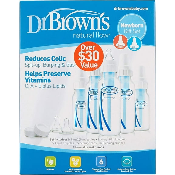 Dr. Brown’s Natural Flow Newborn Baby Bottle Gift Set, 17 ct