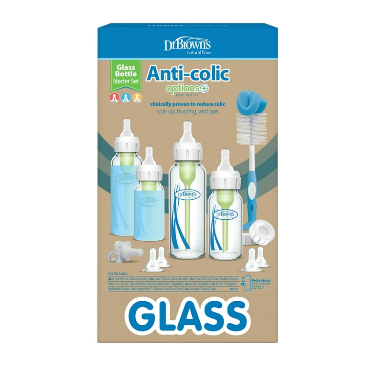 Brown's Options+ Anti-Colic Baby Bottle Gift Set, Glass
