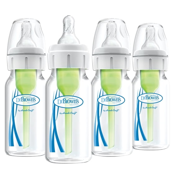 Dr. Brown's Natural Flow Options+ Anti-Colic Baby Bottle, Narrow, 4 oz, 4 PK
